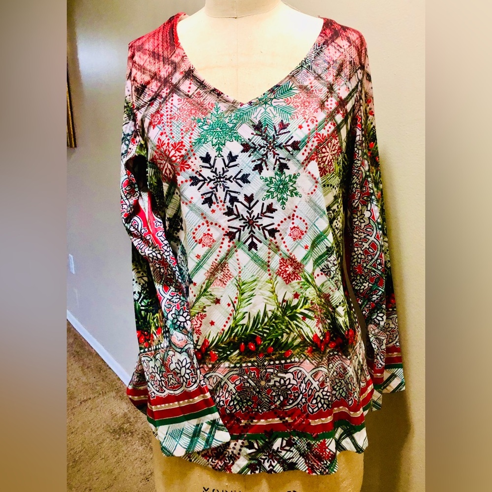 Women's Holiday Long Sleeve Blouse “Large”